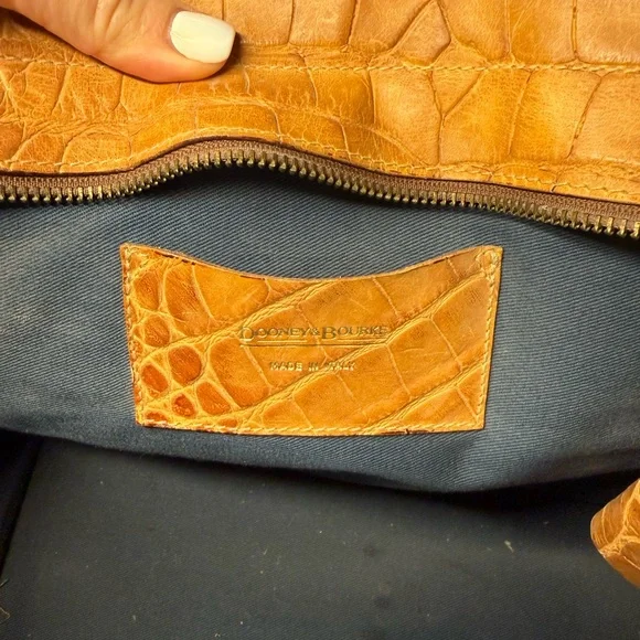 Dooney & Bourke Brown Croc-Embossed Tote - Picture 4 of 5
